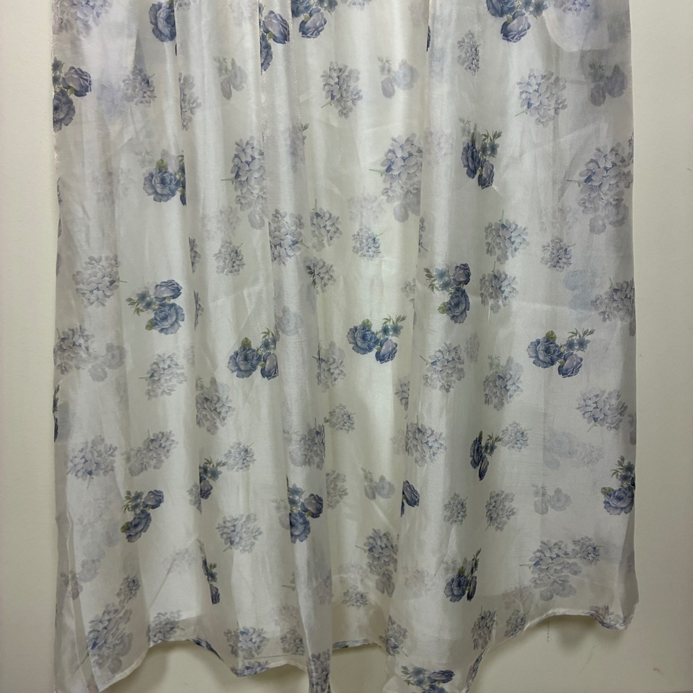 Baltic Born Smocked Floral Chiffon Midi Dress Size L Lined Roses Wedding Guest - Picture 8 of 11